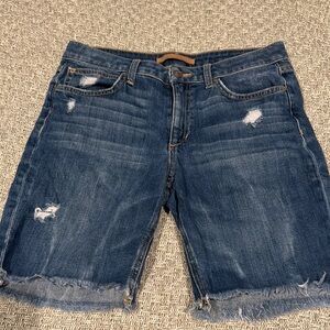 Joe's Jeans Blue Cut-Off Jean Shorts with Frayed Hem